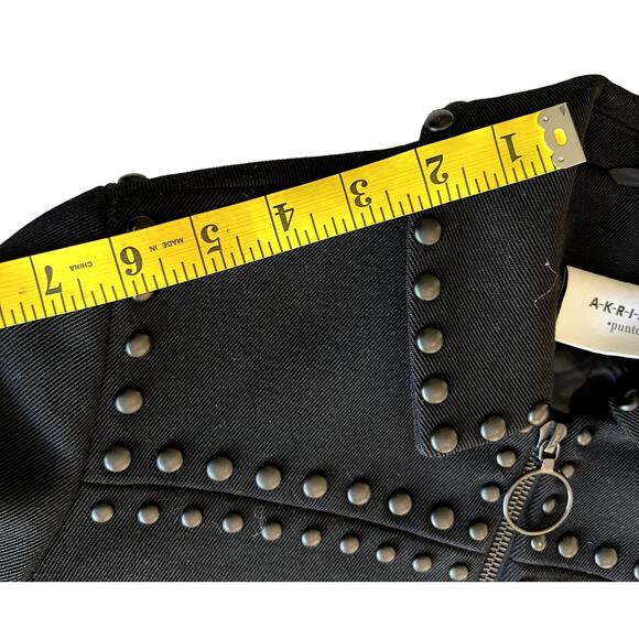 Akris Punto Grommet Cropped Jacket Women 4 Black Wool Studded Blazer Luxury - Picture 10 of 15